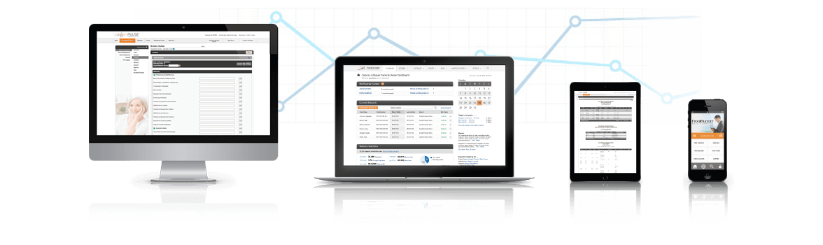 funeral management software on multiple monitors